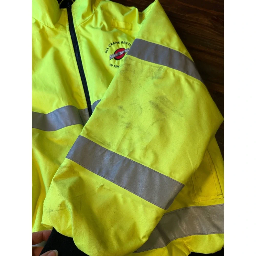 Charles River Apparel High Visibility ANSI‎ Class 3 Bomber Jacket Men's XL Neon